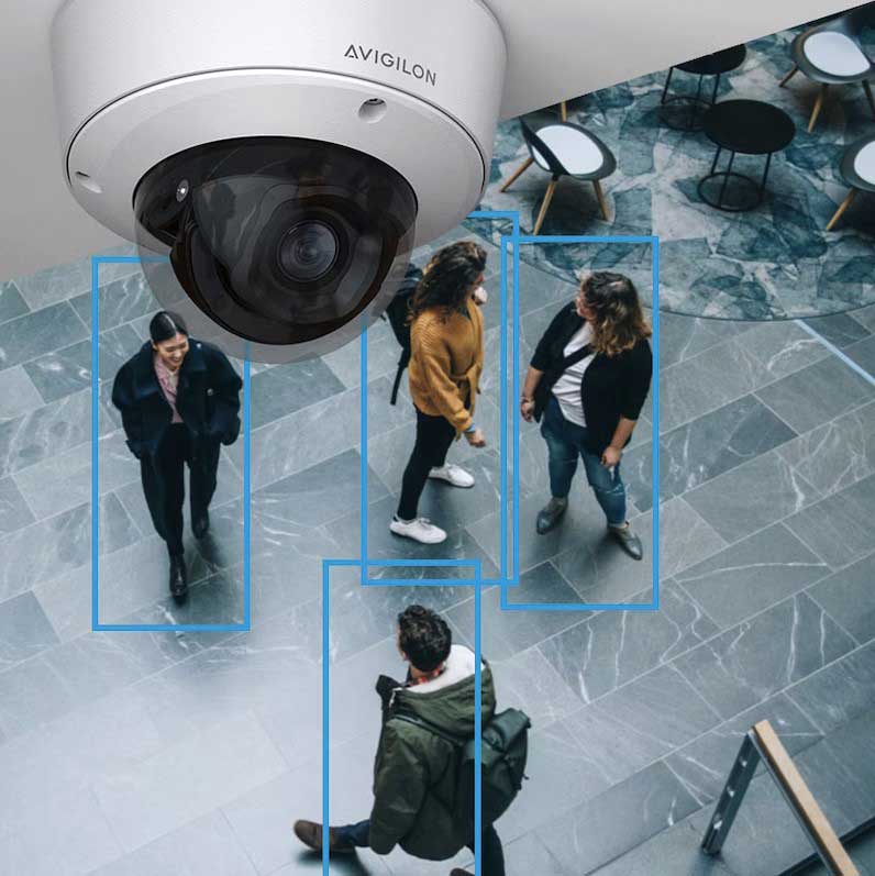 Dome security camera in office environment