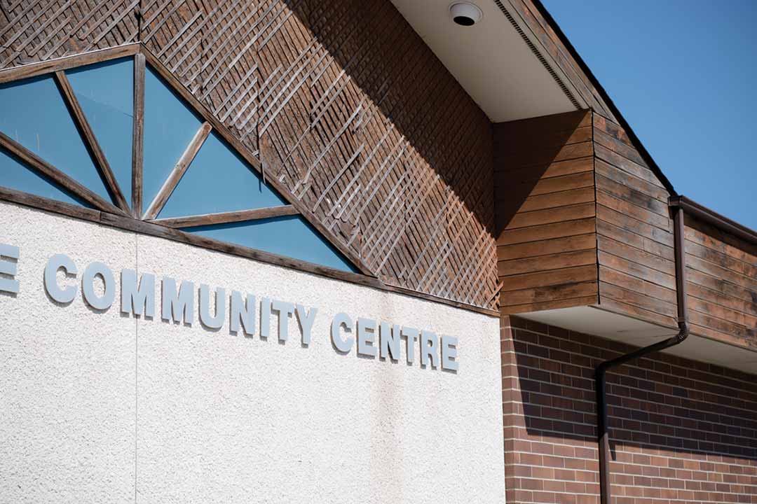 cctv camera on a community centre building